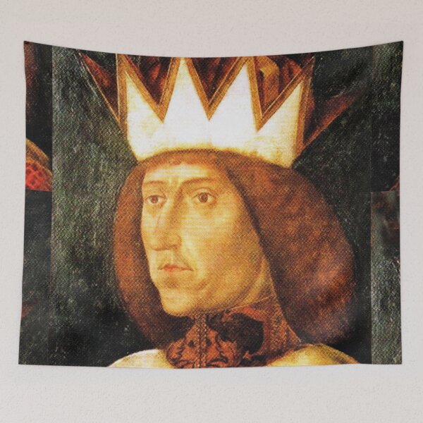 Item preview, Portrait of a medieval king vintage Oil Painting designed and sold by Vintage Designs +.