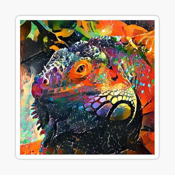 Painted iguana  Sticker