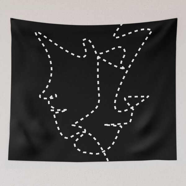 Item preview, Two faces of man, perforated lines- minimalistic face art designed and sold by Deegital18.