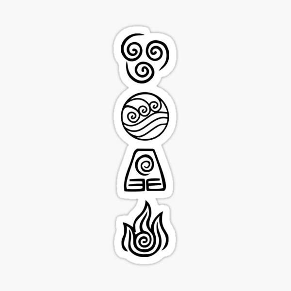 Avatar Four Elements Sticker For Sale By Aniprint Redbubble