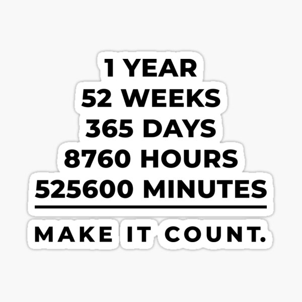 One Year Motivation Illustration Sticker