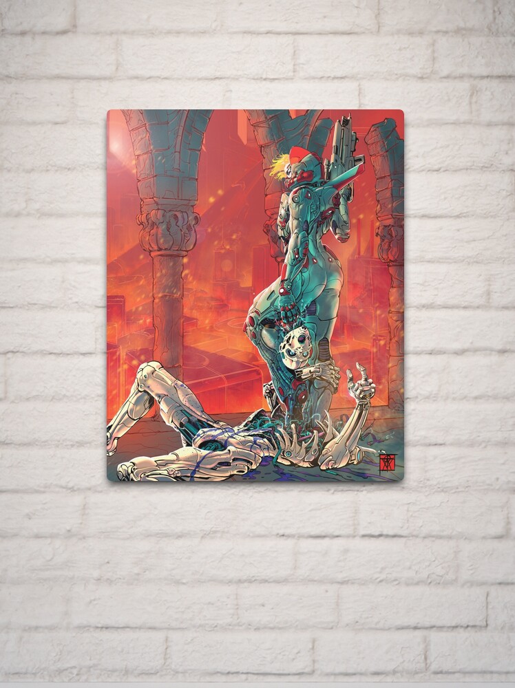 Alternate view of Destroy all robots Metal Print