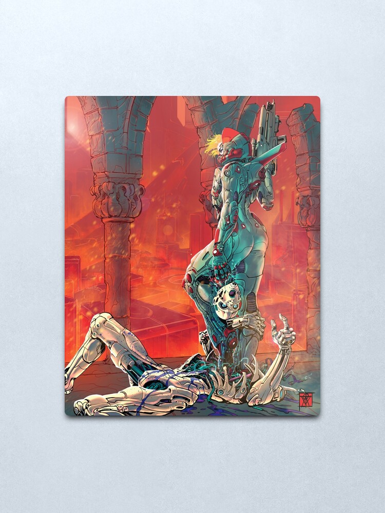 Alternate view of Destroy all robots Metal Print