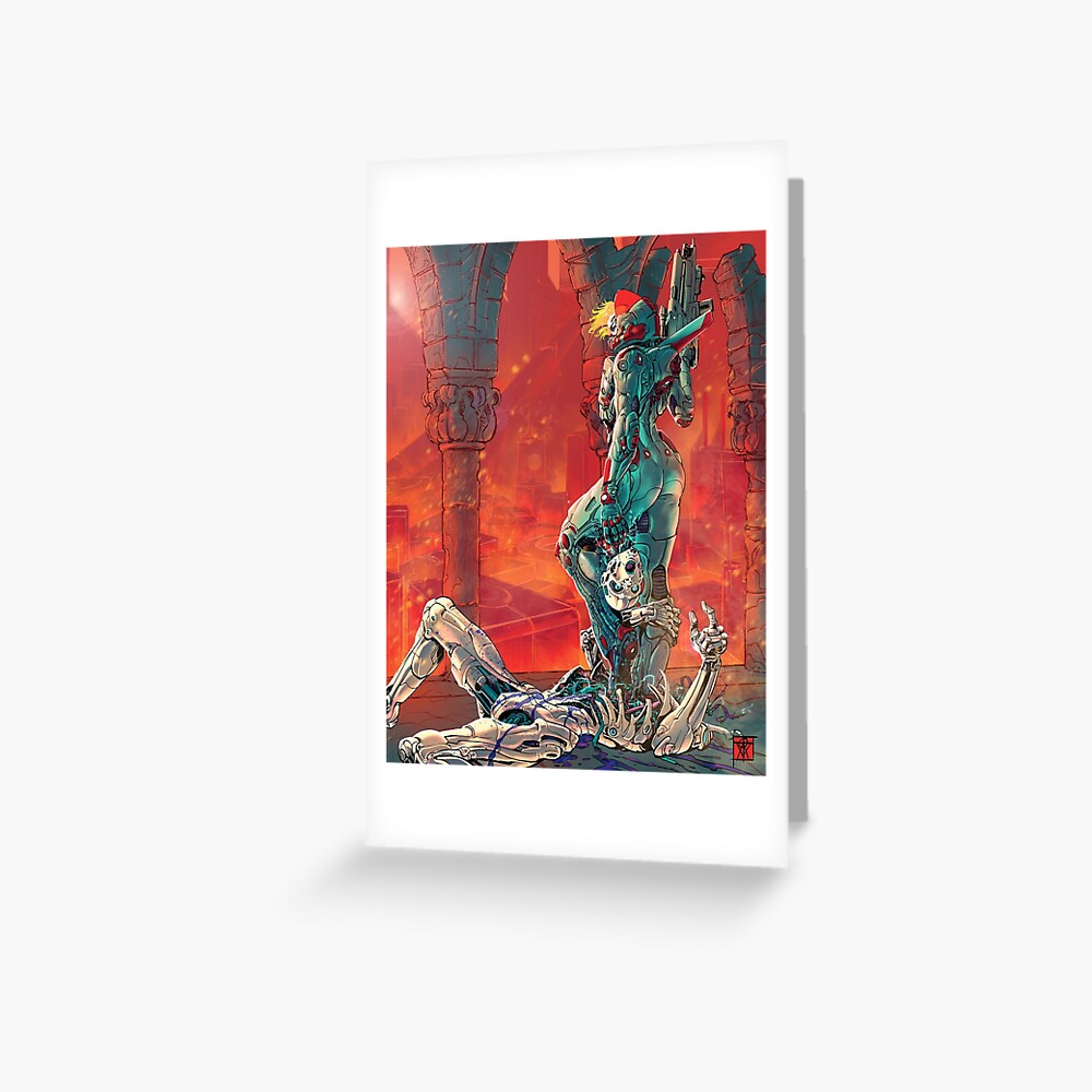 Destroy all robots Greeting Card