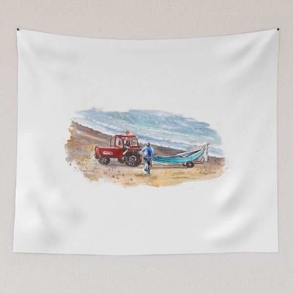 Item preview, Fisherman Boat And Tractor In Runswick Bay designed and sold by Goodaboom.