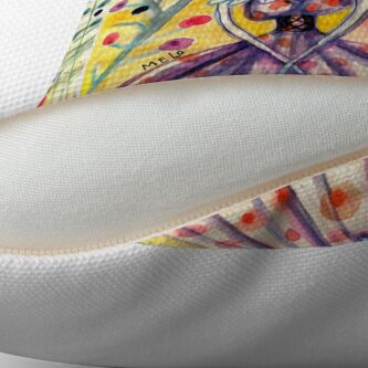 Alternate view of Frida Kahlo Portrait in Yellow background by Cris Melo Floor Pillow