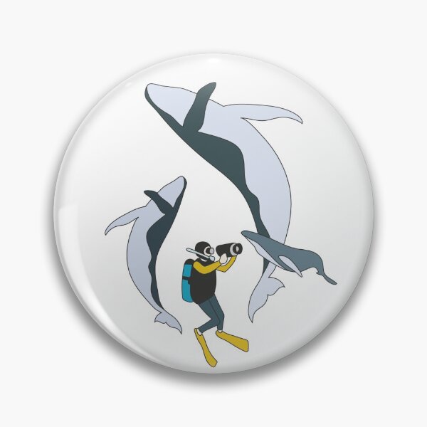 Item preview, Humpback Whales and Diver (colored) designed and sold by Stephanie Ting.