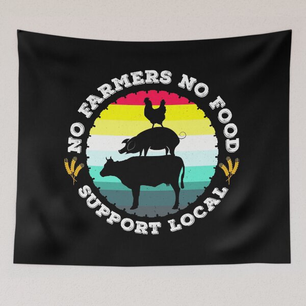 Item preview, No Farmers No Food Support local Graphic Design designed and sold by PlusAdore.