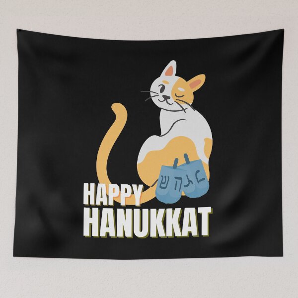 Item preview, Hanukkah Cat Happy Hanukkat designed and sold by Nathalie Aynié.