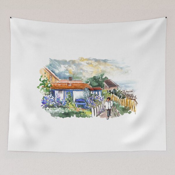 Item preview, Blue Cottage In Runswick Bay designed and sold by Goodaboom.