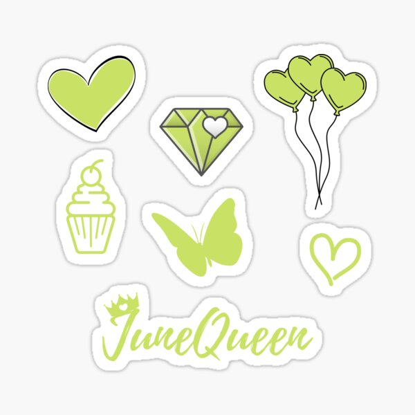 Item preview, June queen green collection designed and sold by Thestickersify.
