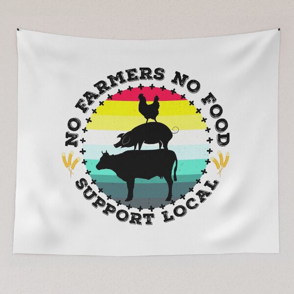 Item preview, No Farmers No Food Support Local Graphic Design designed and sold by PlusAdore.