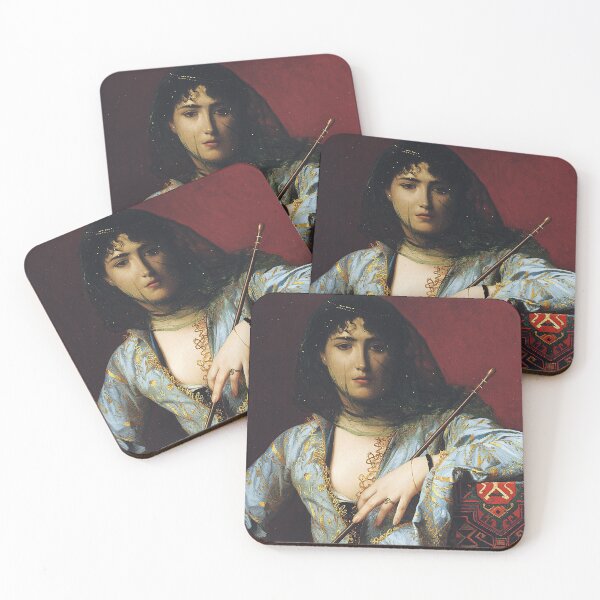 Item preview, Seated and veiled beautiful Eastern woman portrait vintage art - Jean-Léon Gérôme designed and sold by Vintage Designs +.