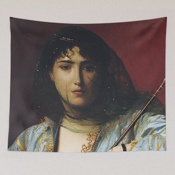 Item preview, Seated and veiled beautiful Eastern woman portrait vintage art - Jean-Léon Gérôme designed and sold by Vintage Designs +.