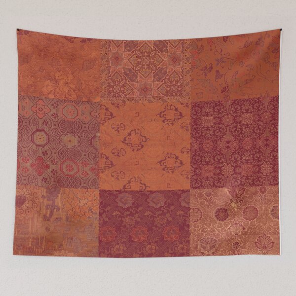Item preview, Vintage Bohemian Quilt in Burnt Orange designed and sold by hellcom.