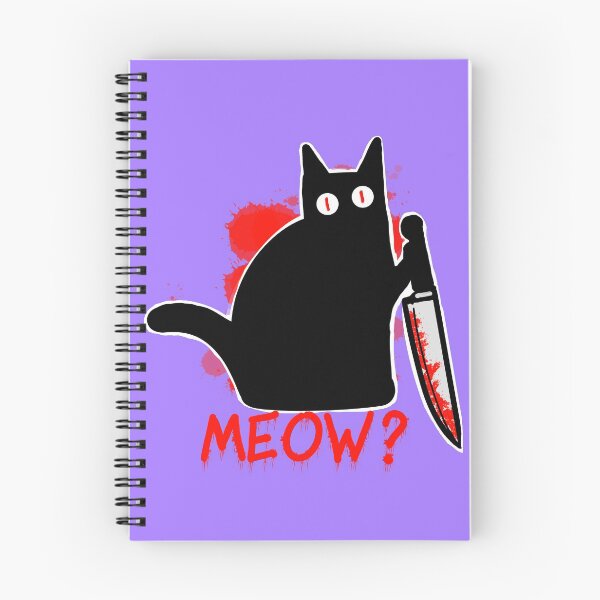 Item preview, Murderous Black Cat with Knife - Meow funny halloween designed and sold by DesignsBySaxton.