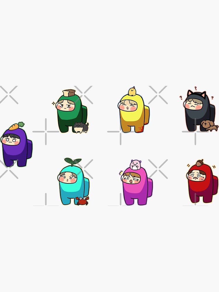 "BTS Among Us" Sticker by yoonseesaw Redbubble