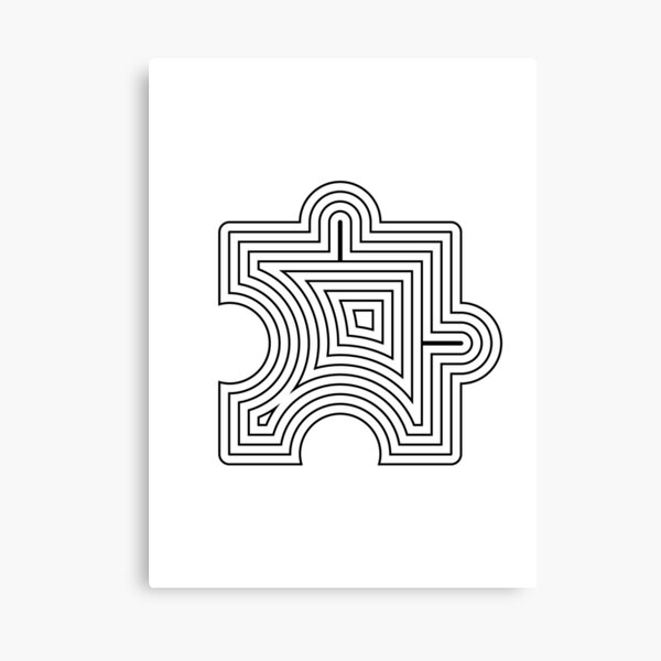 Puzzle Lines Art Canvas Print