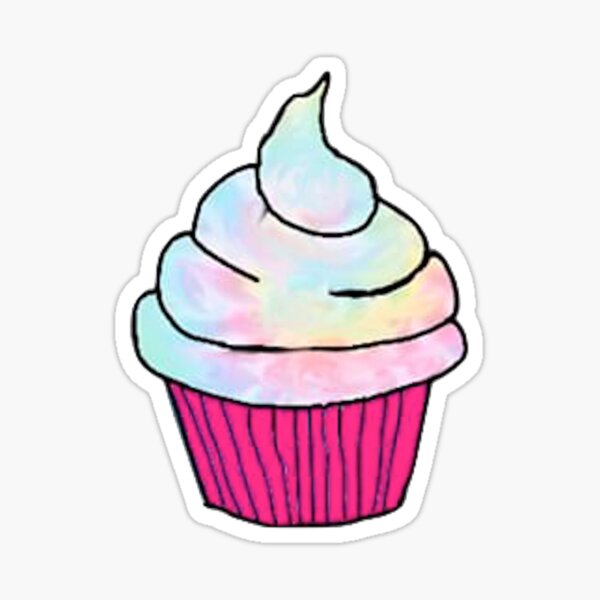 Rainbow Cupcake Sticker