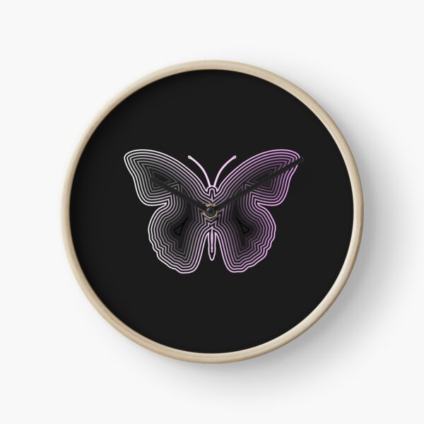 Neon Butterfly Clock
