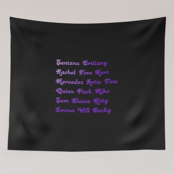 Item preview, Glee - main characters names designed and sold by Pline88.