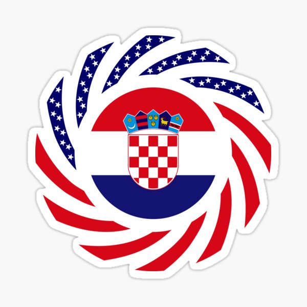 Croatian American Multinational Patriot Flag Series Sticker