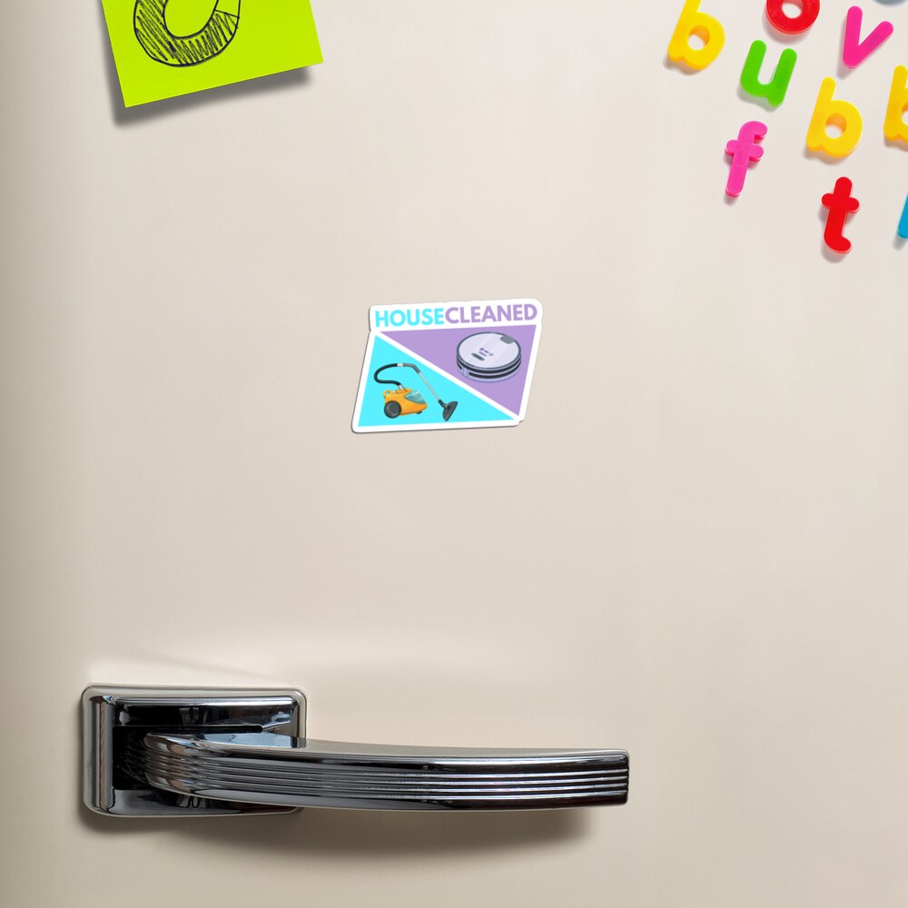 House Cleaned, Housekeeping Vacuum and Robot Vacuum Humor Magnet