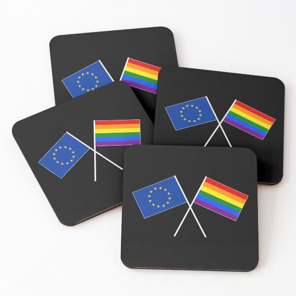 Item preview, Europe EU rainbow flag - crossed flag flag designed and sold by GeogDesigns.