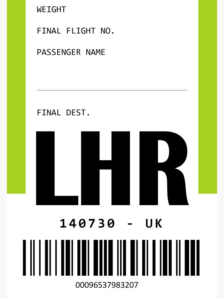 London Heathrow Airport Luggage Tag Sticker