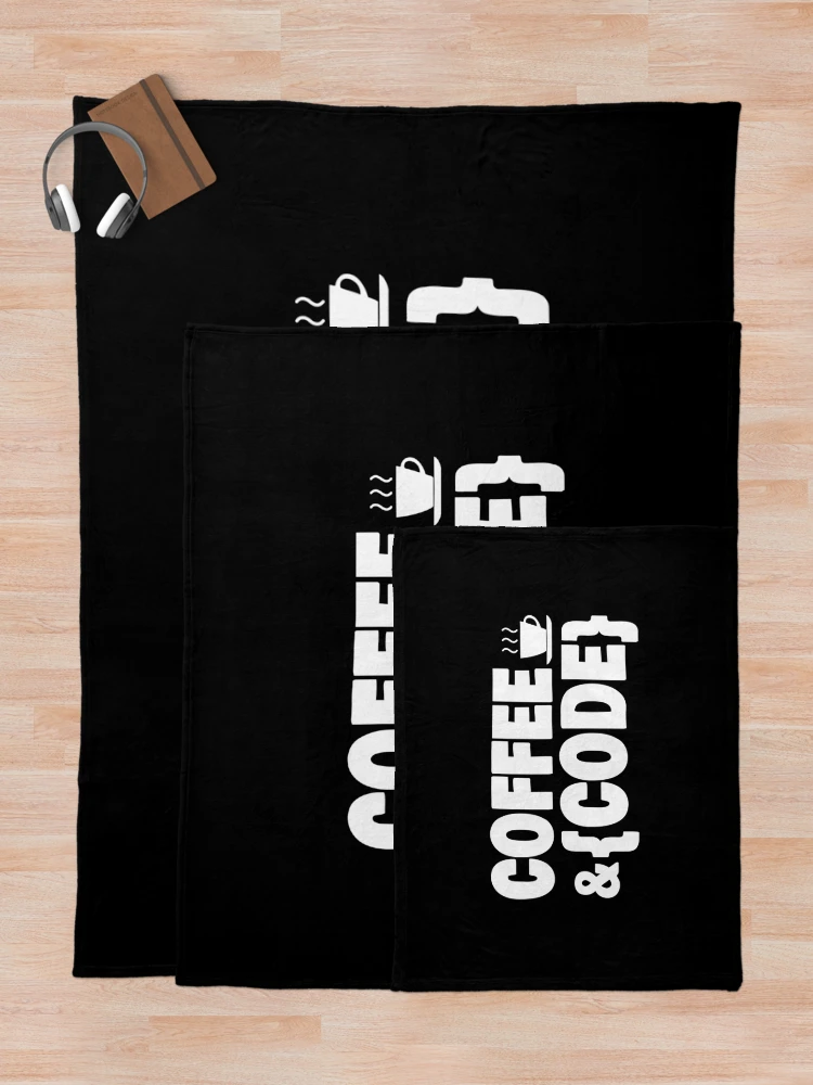 Thumbnail 5 of 6, Throw Blanket, Coffee And Code {Coding} Programming designed and sold by jacks-tees.