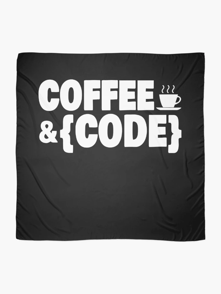 Thumbnail 2 of 3, Scarf, Coffee And Code {Coding} Programming designed and sold by jacks-tees.