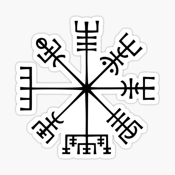 Viking Compass Sticker - Vinyl Decal Norse Mythology Viking Heathen Vegisir  Thor