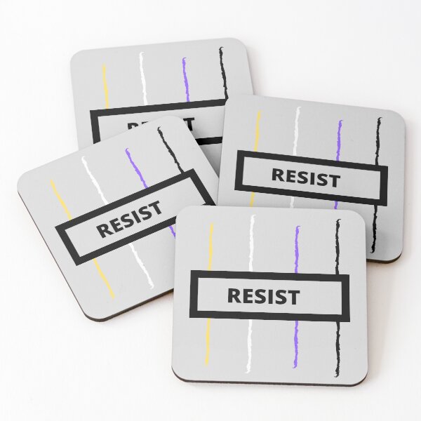 Artikelvorschau, RESIST - Nicht-binäre Pride-Flagge - Grau entworfen und verkauft von thesassypanda.