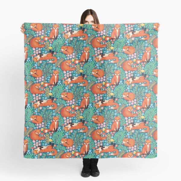 Little Foxes in a Fantasy Forest Scarf