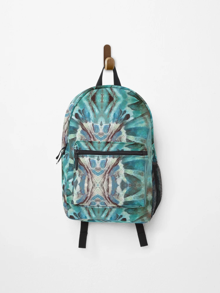 Thumbnail 1 of 3, Backpack, Abstract turquoise-black pattern designed and sold by EnfinityDesign.