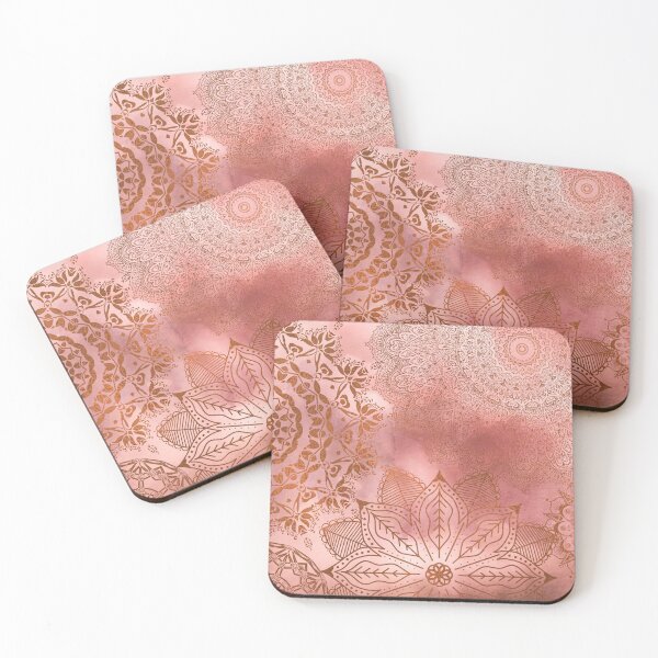 Item preview, pink abstract watercolor mandala pattern designed and sold by NelBo.