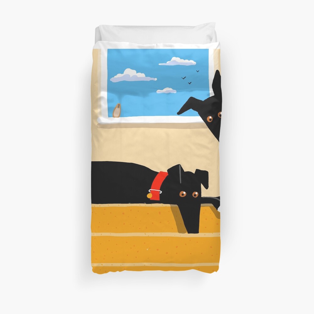 The Hounds at the Top of the Stairs Duvet Cover