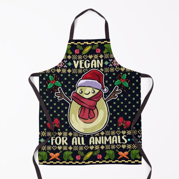 Item preview, Vegan For All Animals - Ugly Christmas Sweater Design with Avocado Santa designed and sold by GreenSlate.
