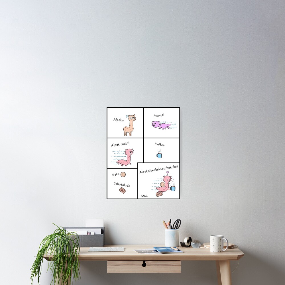 Alpaka-Axolotl-Kaffee-Kombo Poster