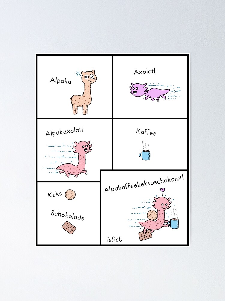 Alternative Ansicht von Alpaka-Axolotl-Kaffee-Kombo Poster