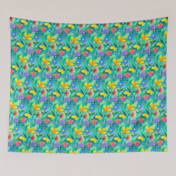 Item preview, Summer flowers green background designed and sold by 1enchik.
