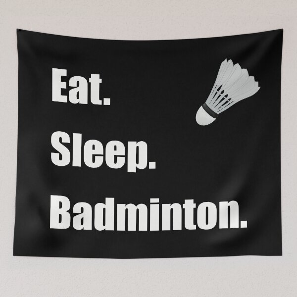 Item preview, Eat Sleep Badminton with shuttlecock in white designed and sold by ToriaScarlett.