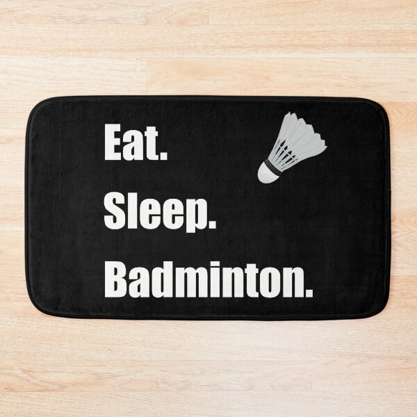 Item preview, Eat Sleep Badminton with shuttlecock in white designed and sold by ToriaScarlett.