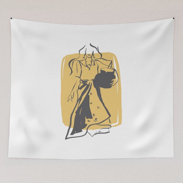 Item preview, Female Water Bearer Carrying Pot Line art designed and sold by joanity1.