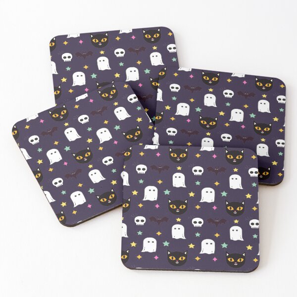 Item preview, Ghost Cat Bat Skeleton Head Halloween Pattern designed and sold by YueHeng Creates ⭐⭐⭐⭐⭐.