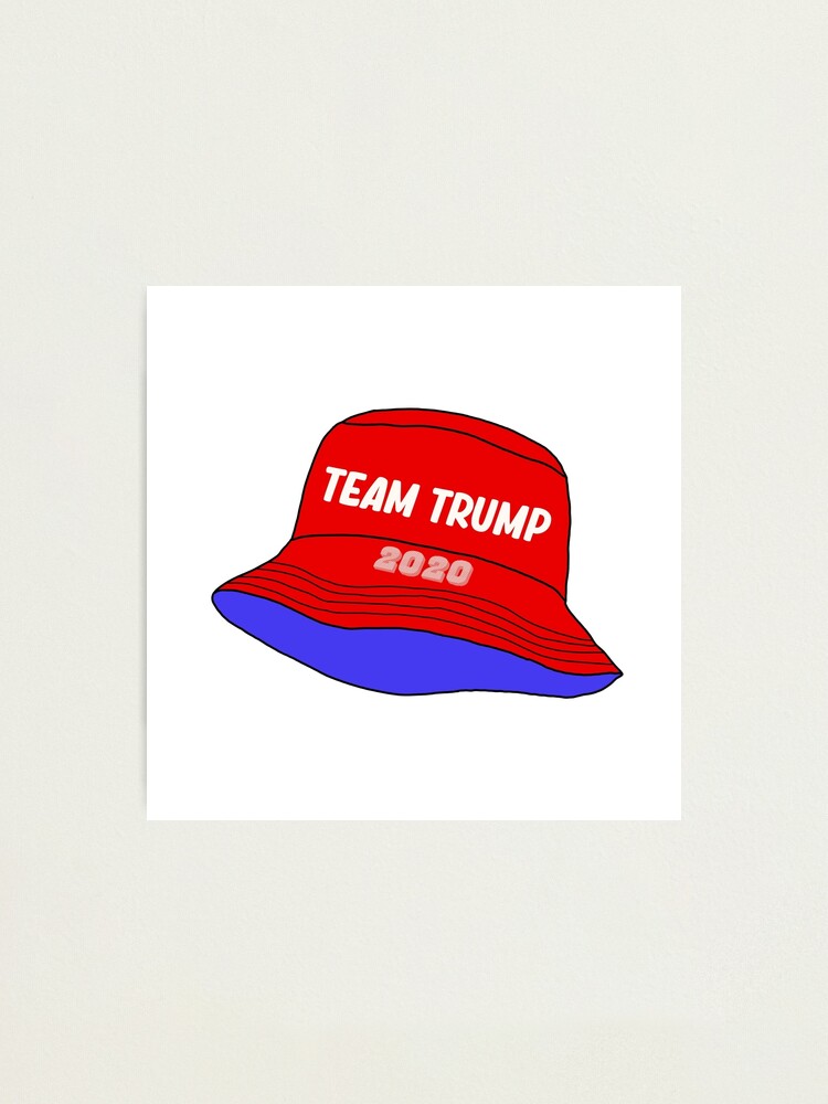 Team Trump 2020 election republican nomination bucket hat Photographic Print for Sale by adesignworld Redbubble