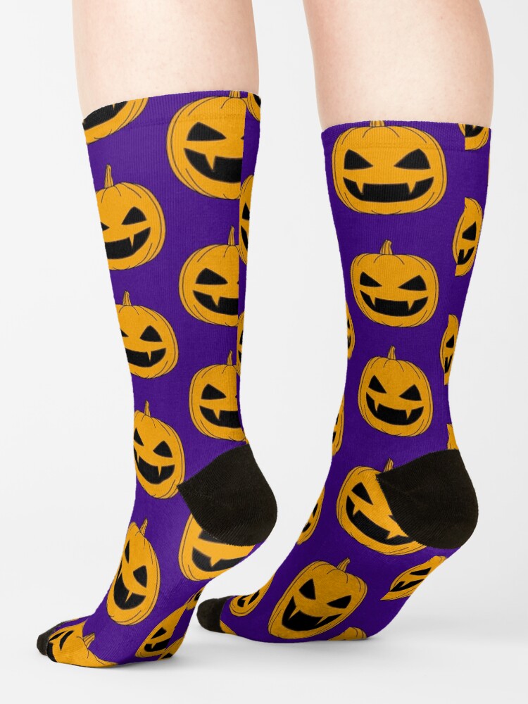 Alternate view of Halloween - Jack o lantern Orange Socks
