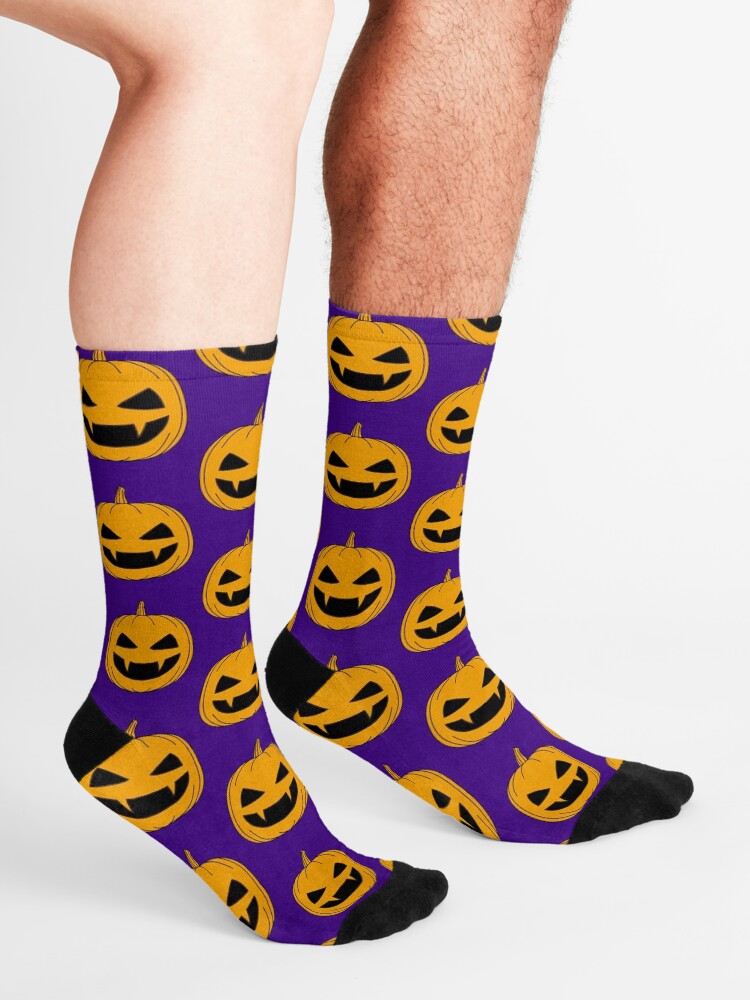 Alternate view of Halloween - Jack o lantern Orange Socks