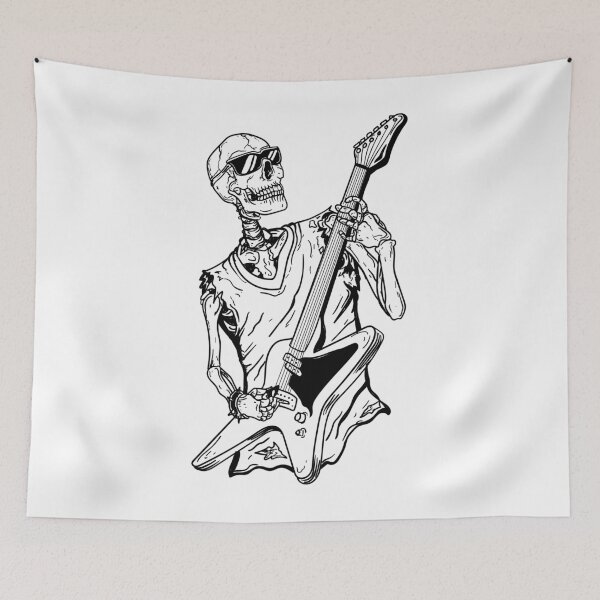 Item preview, Guitarist Skeleton Art designed and sold by JTS STORE.