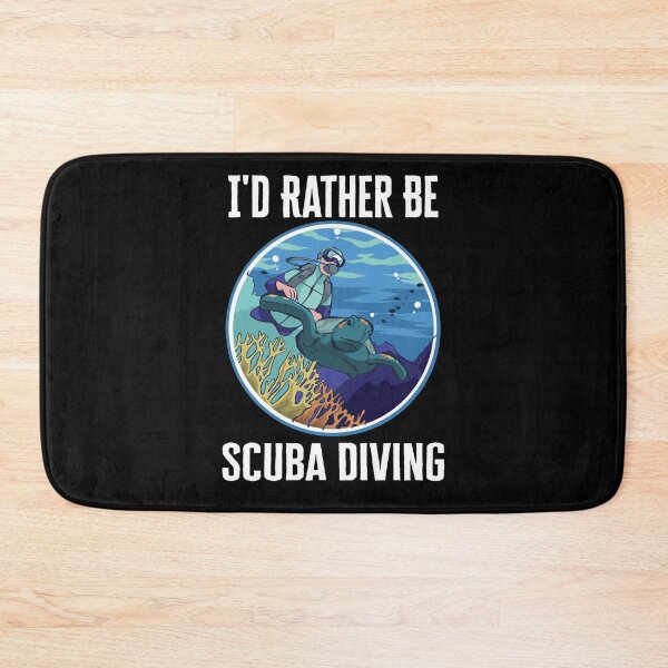 Item preview, I'd Rather Be Scuba Diving Underwater Sea Life Ocean Turtle Scuba Diving Design Art Funny Diver Gift designed and sold by Anushka-art.